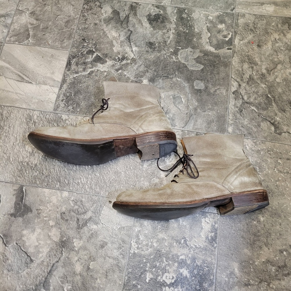 Fiorentini + Baker Eternity Taupe Oiled Suede Lace Up Distressed‎ Ankle Boots 9 - Picture 4 of 9